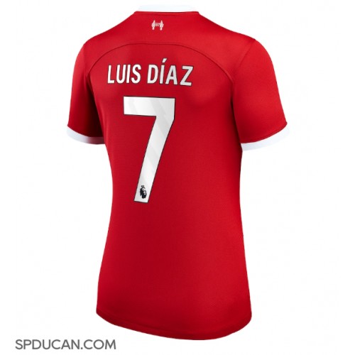 Zenski Nogometni Dres Liverpool Luis Diaz #7 Domaci 2023-24 Kratak Rukav